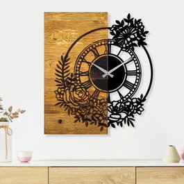 Wallity Wooden Clock 14 Nogal y Negro